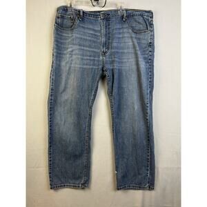 Levi's Denizen 285 Relaxed Fit Men 42 x 30 Distressed Stretch Work Utility Denim